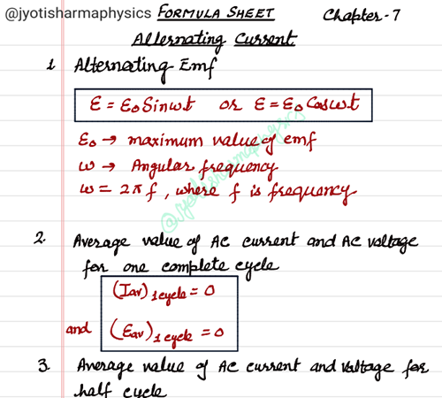 alternative current formula